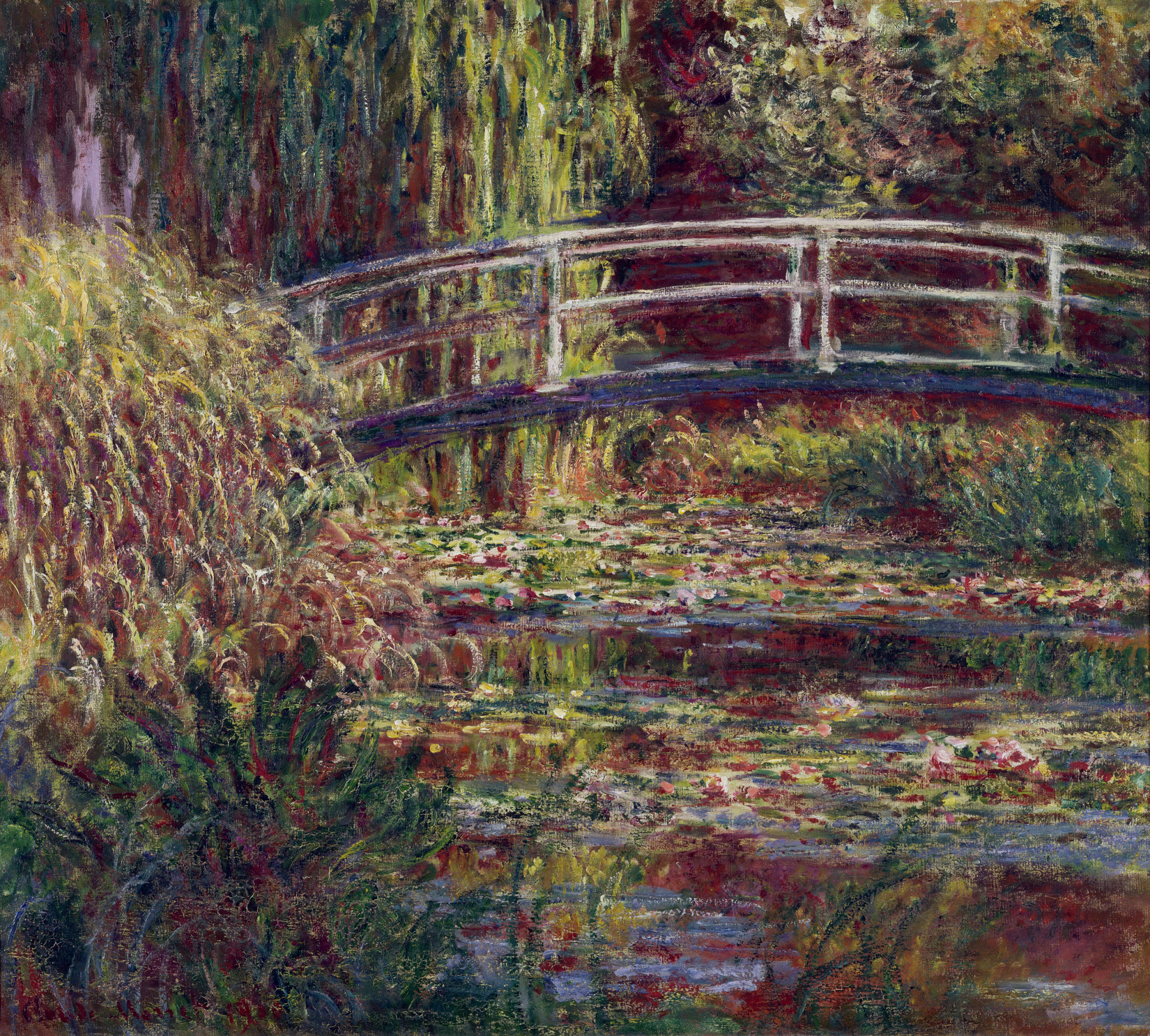 The Japanese Bridge or The Water-Lily Pond, Symphony in Rose 1900
